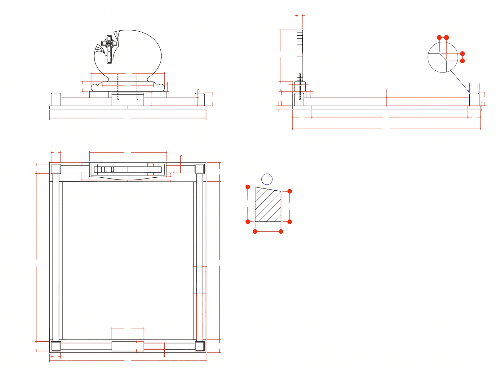 Classic Angel Monument CAD Proof